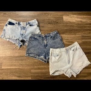 Three Forever21 High Waisted denim Shorts